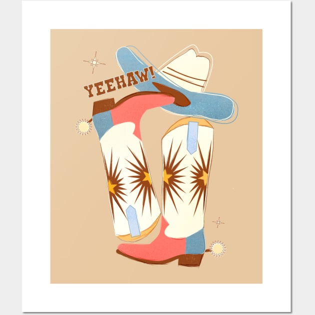 Yeehaw! Cowboy Boots Wall Art by showmemars